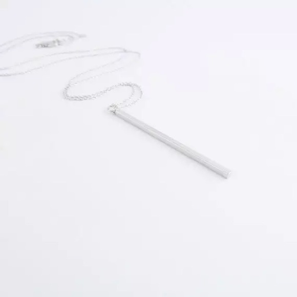 NEW!💙💎SILVERY! LONG BAR NECKLACE!💎💙MINIMALIST! - Picture 7 of 8